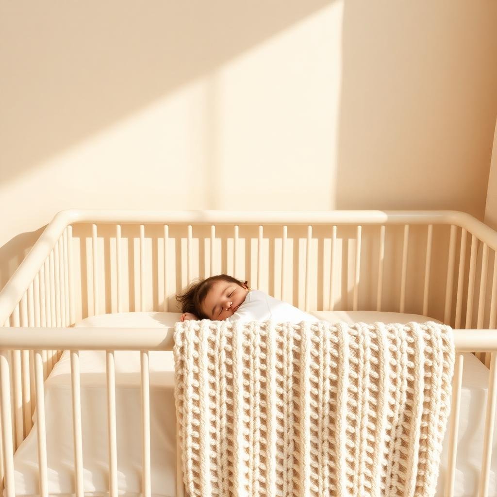 Bebê dormindo tranquilo em berço aconchegante